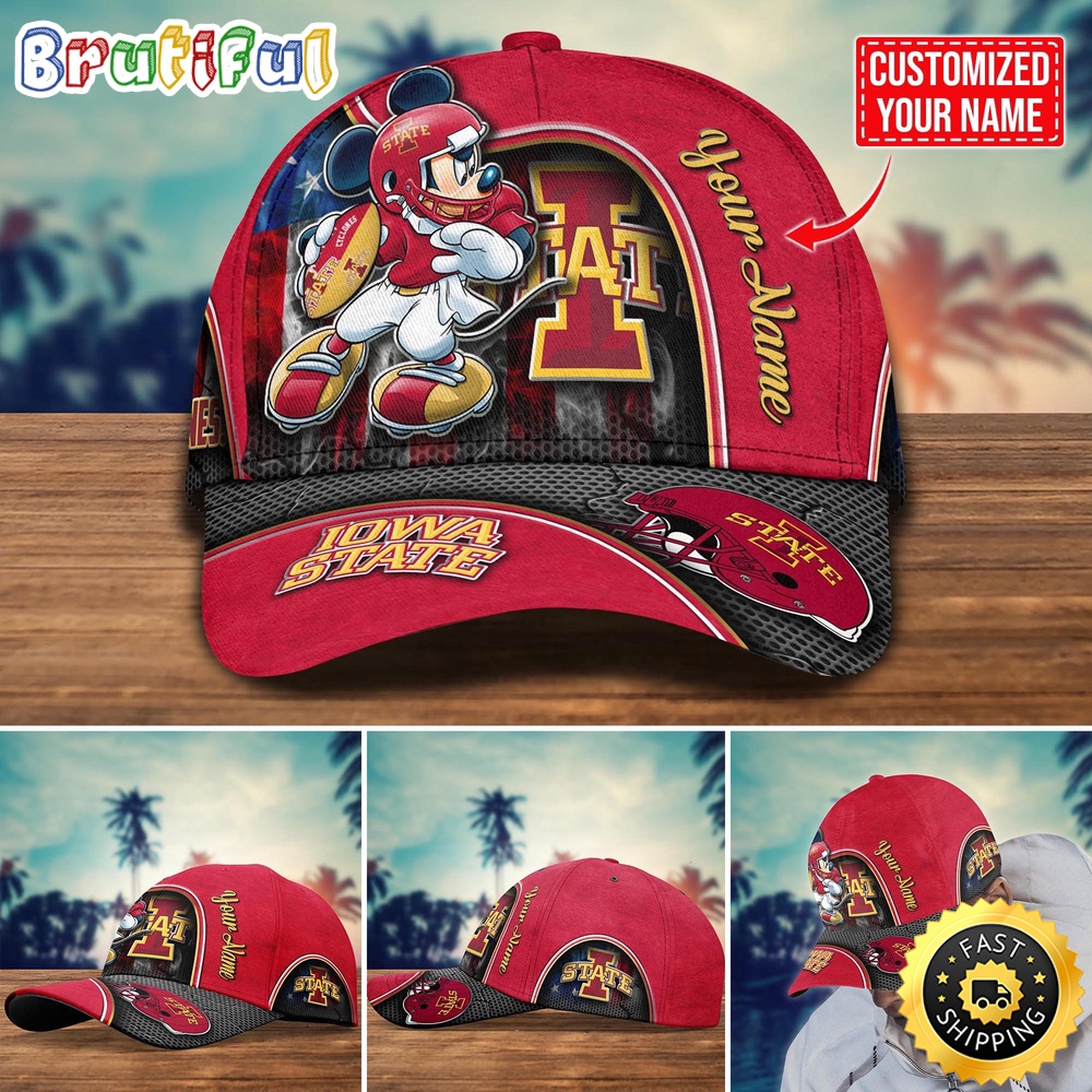NCAA Iowa State Cyclones Baseball Cap Mickey Mouse Custom Cap For Fans jvrwla.jpg
