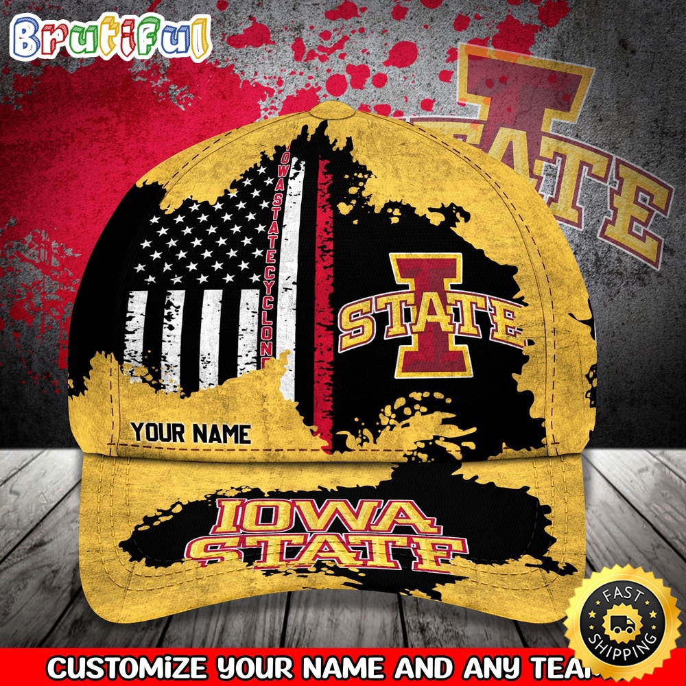 NCAA Iowa State Cyclones Baseball Cap Your Name Custom Baseball Cap evrtie.jpg