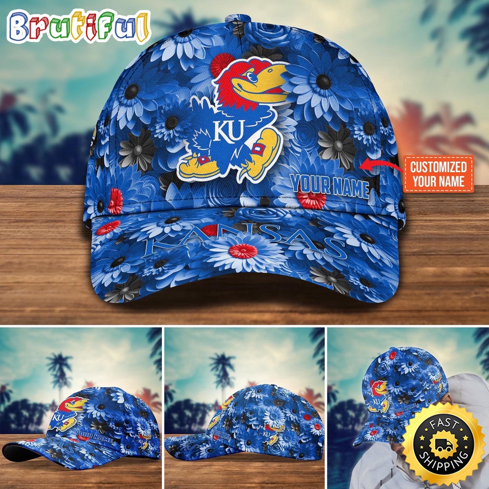 NCAA Kansas Jayhawks Baseball Cap Customized Cap Hot Trending qevne9.jpg
