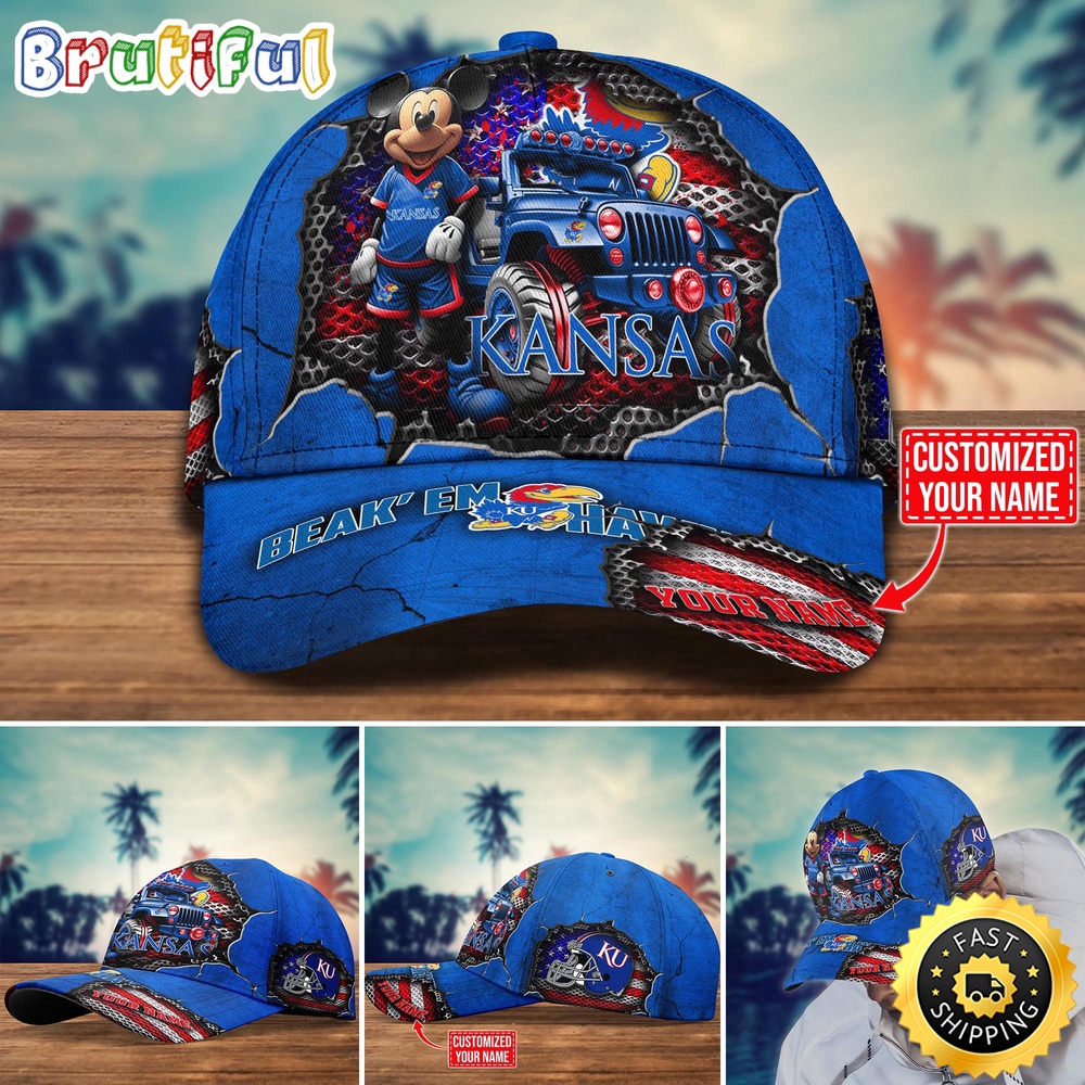 NCAA Kansas Jayhawks Baseball Cap Trending Customize Cap tgkcsc.jpg