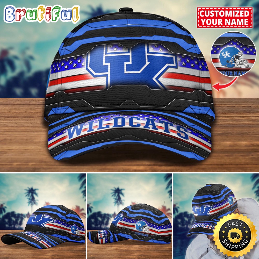 NCAA Kentucky Wildcats Baseball Cap Flag Custom Name Cap g6oipx.jpg