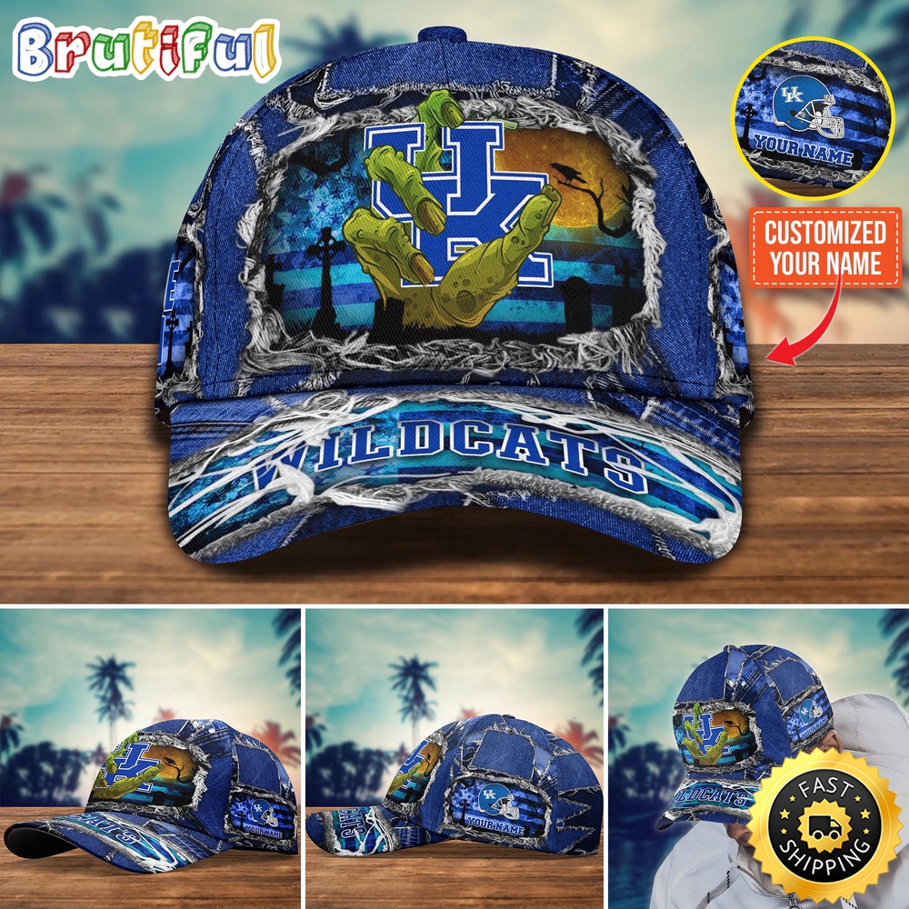 NCAA Kentucky Wildcats Baseball Cap Halloween Custom Name Cap p8zamn.jpg