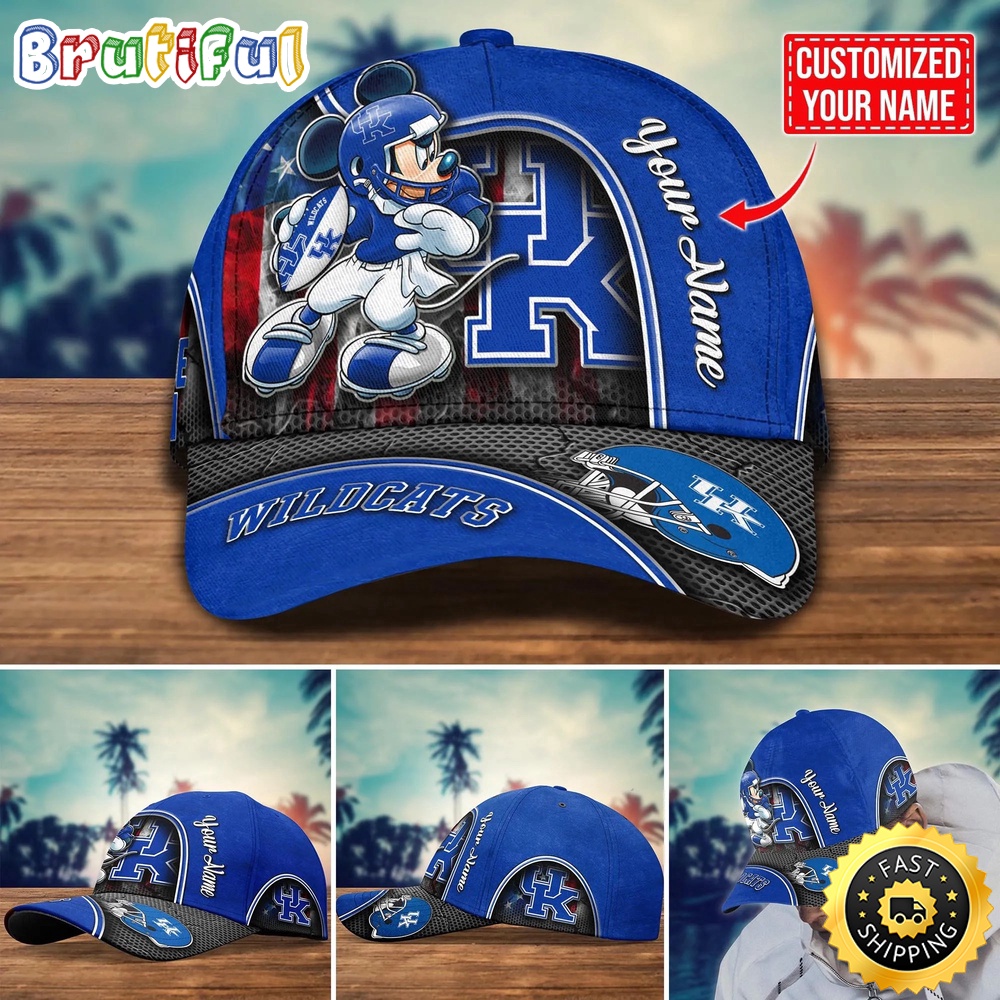NCAA Kentucky Wildcats Baseball Cap Mickey Mouse Custom Cap For Fans cgggn9.jpg
