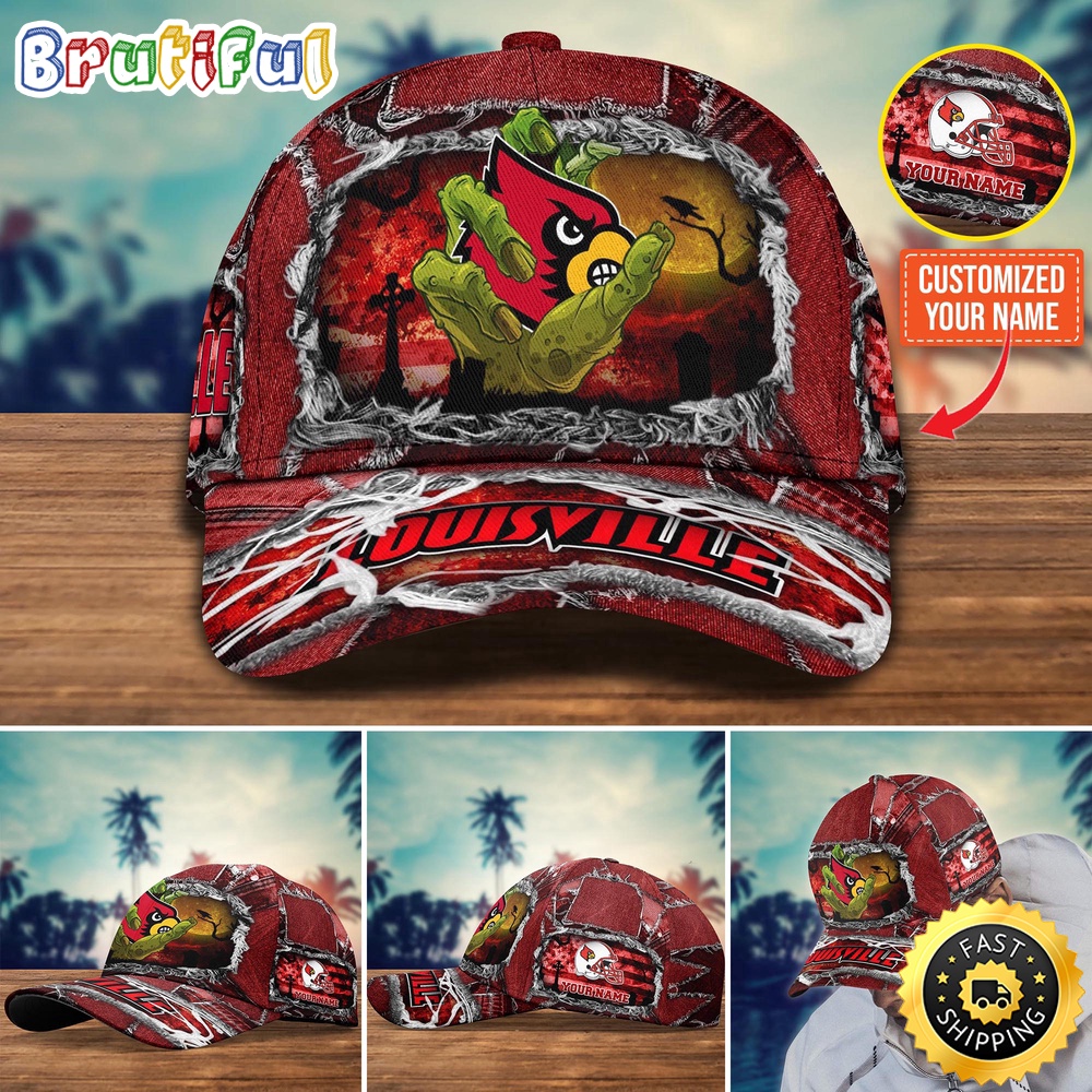 NCAA Louisville Cardinals Baseball Cap Halloween Custom Name Cap l1vs5g.jpg