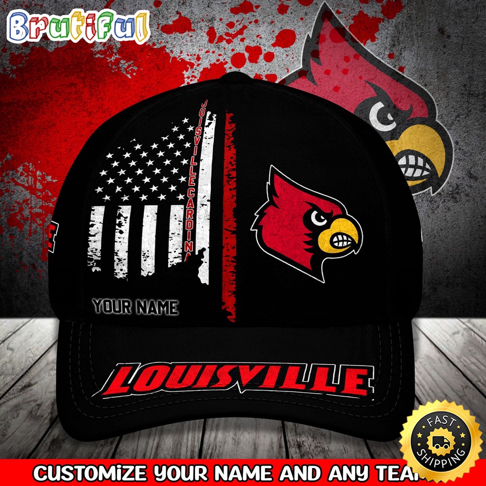 NCAA Louisville Cardinals Baseball Cap Your Name Custom Baseball Cap p8s3gd.jpg
