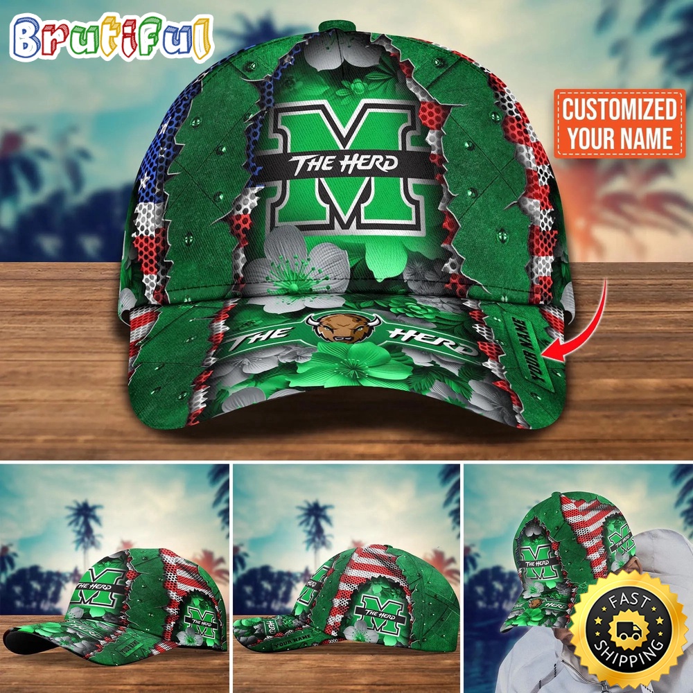 NCAA Marshall Thundering Herd Baseball Cap Custom Cap For Fans qmkozt.jpg