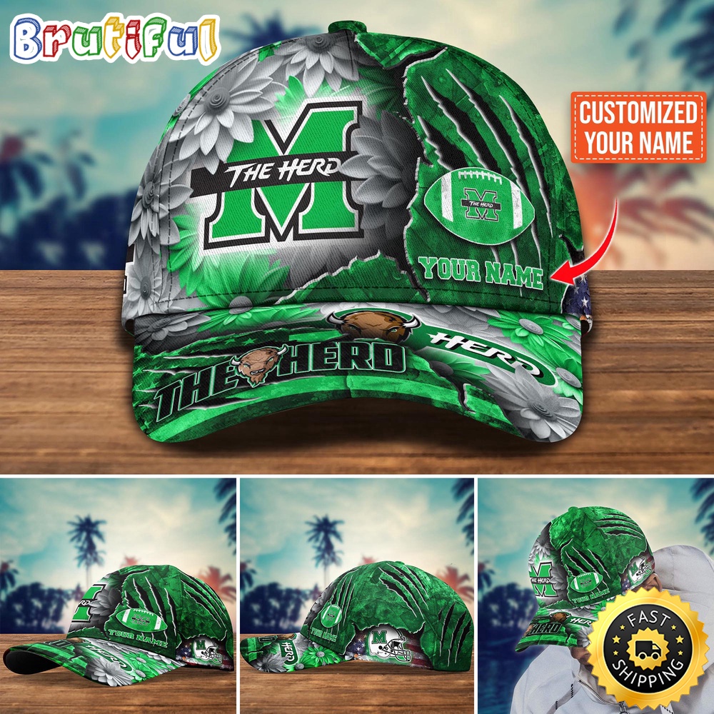 NCAA Marshall Thundering Herd Baseball Cap Custom Hat For Fans New Arrivals ejblau.jpg