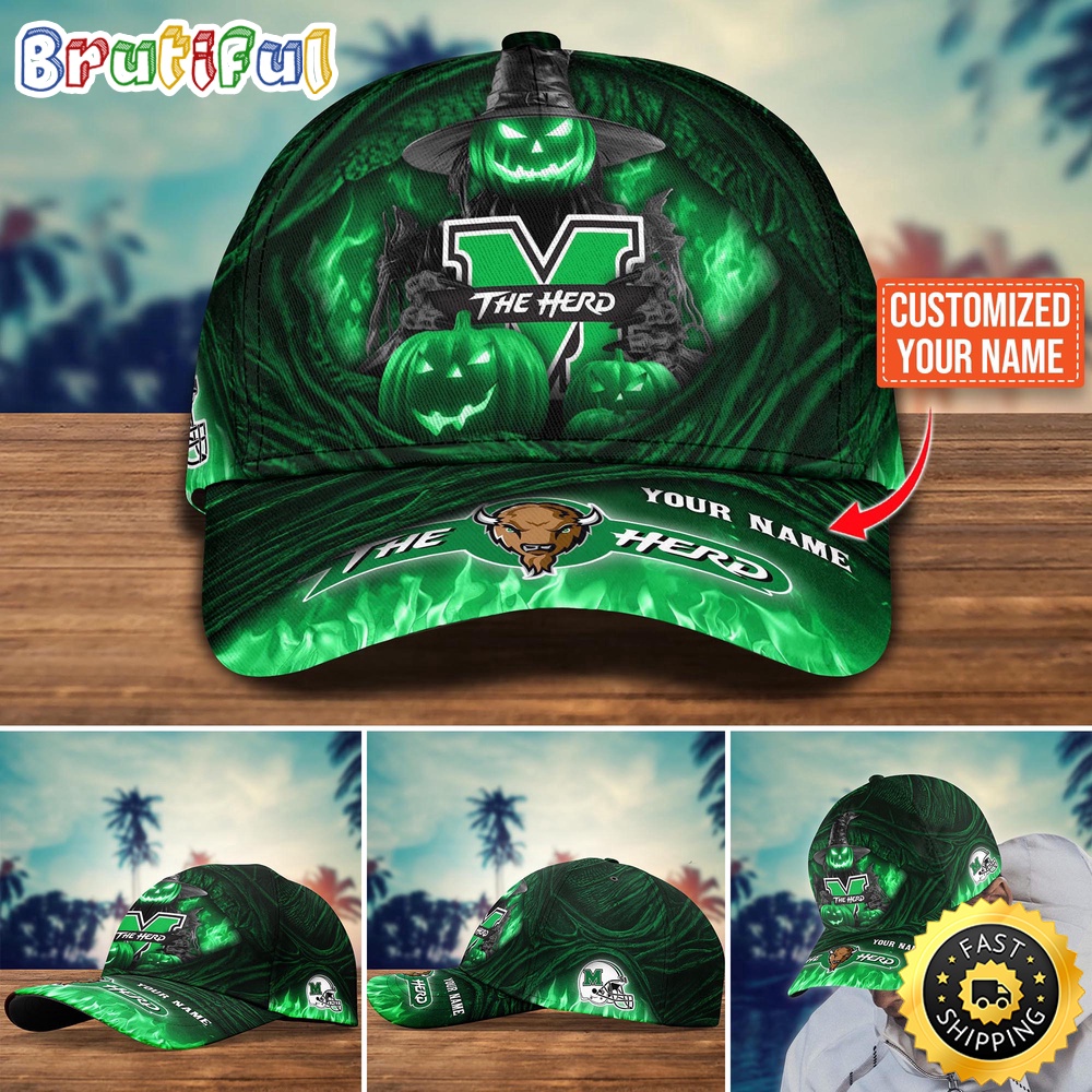 NCAA Marshall Thundering Herd Baseball Cap Halloween Custom Cap For Fans zuvhkz.jpg