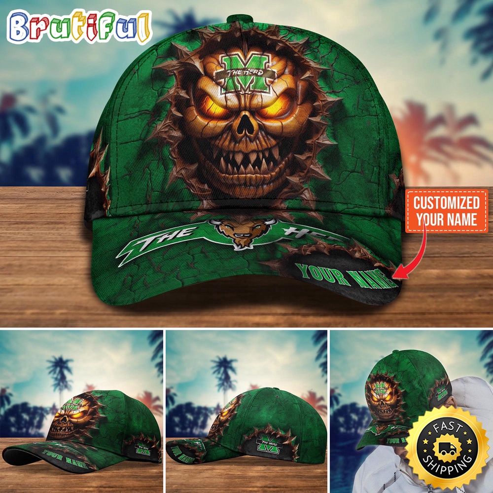 NCAA Marshall Thundering Herd Baseball Cap Halloween Custom Cap For This Season tk2qay.jpg