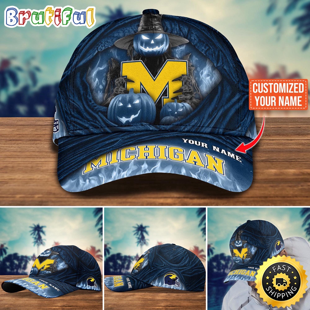 NCAA Michigan Wolverines Baseball Cap Halloween Custom Cap For Fans i0cr8a.jpg