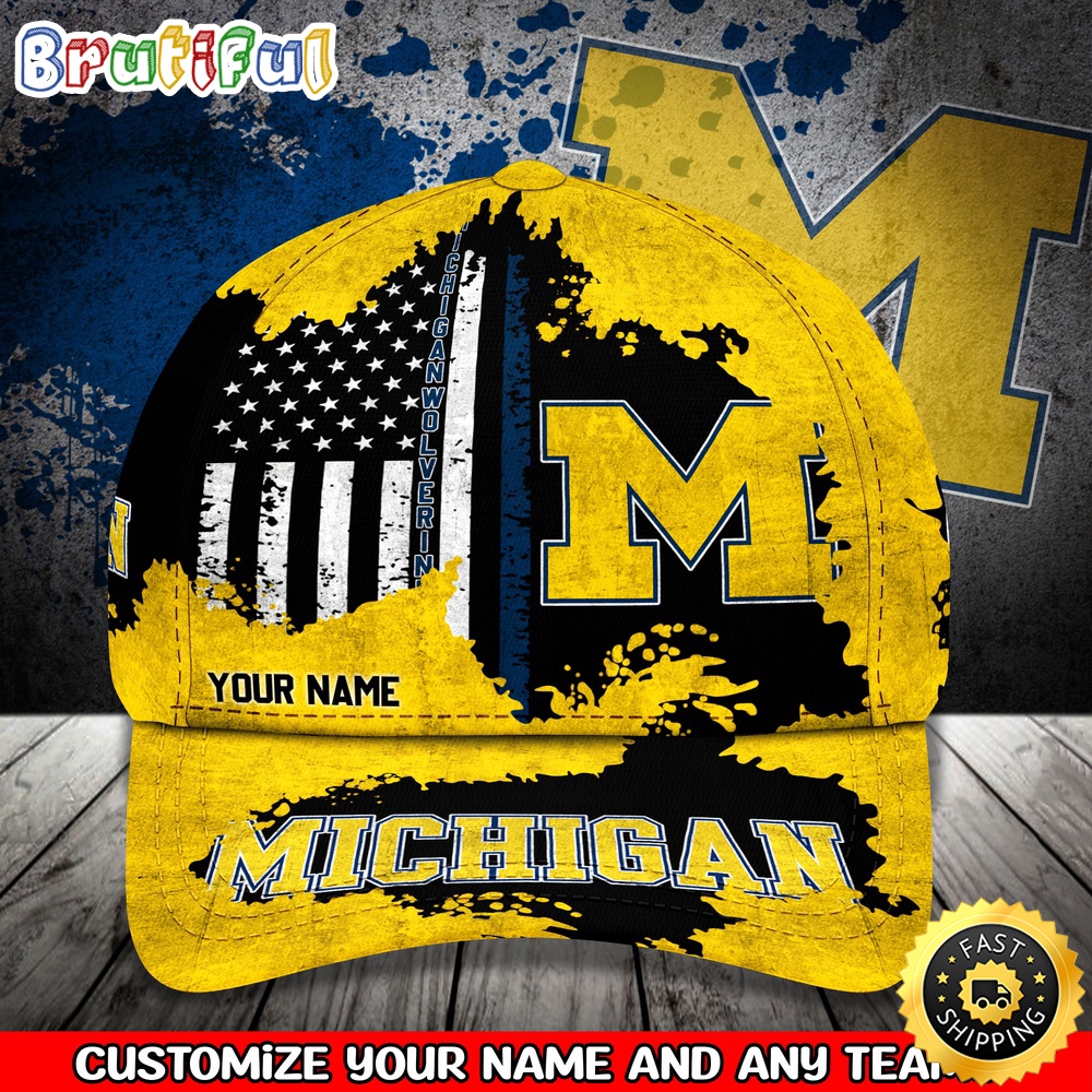 NCAA Michigan Wolverines Baseball Cap Your Name Custom Baseball Cap bw7r5e.jpg