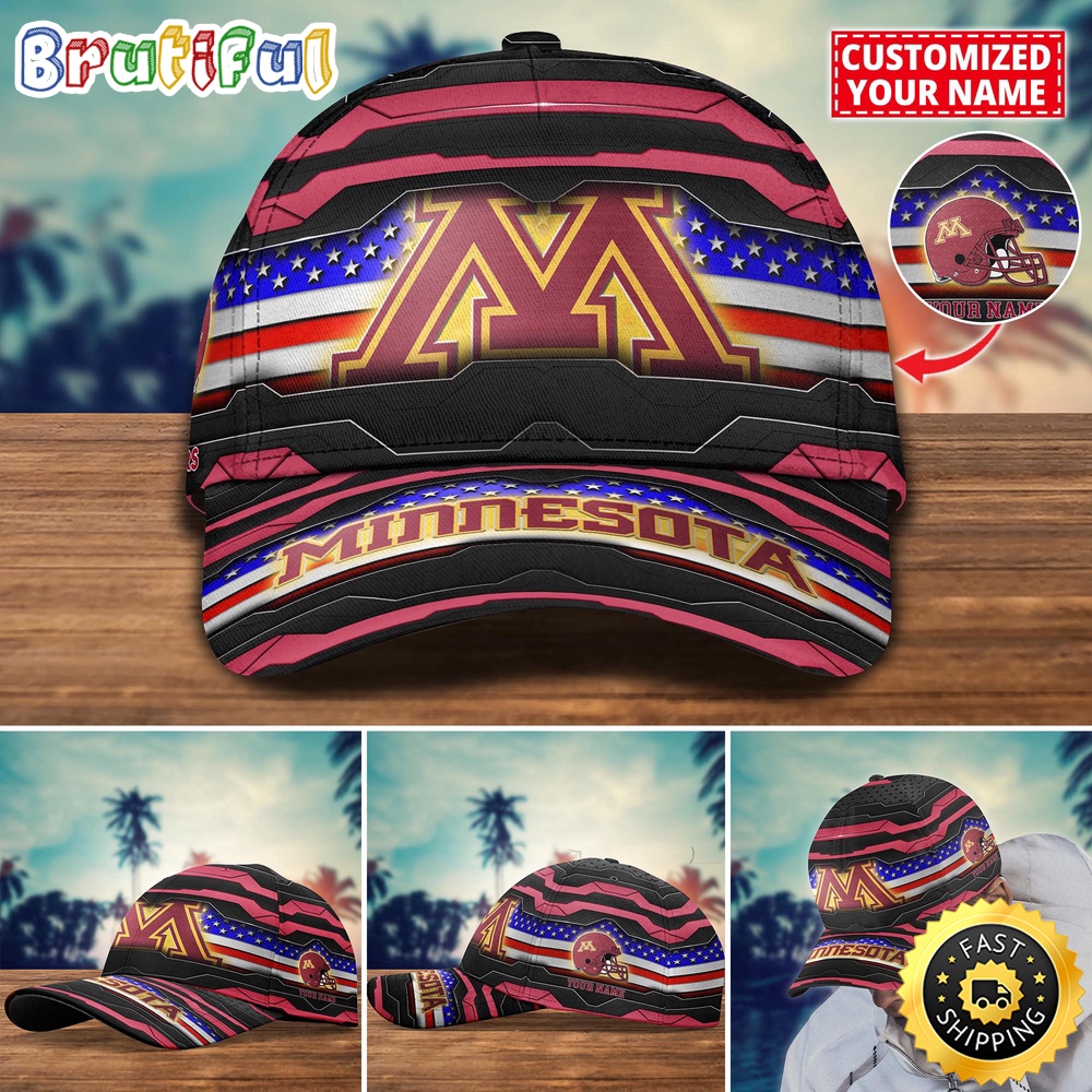 NCAA Minnesota Golden Gophers Baseball Cap Flag Custom Name Cap eoktmw.jpg