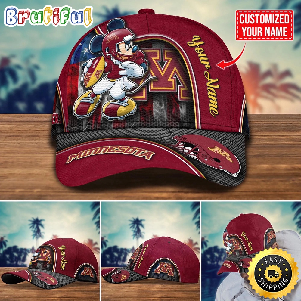 NCAA Minnesota Golden Gophers Baseball Cap Mickey Mouse Custom Cap For Fans dl7d94.jpg