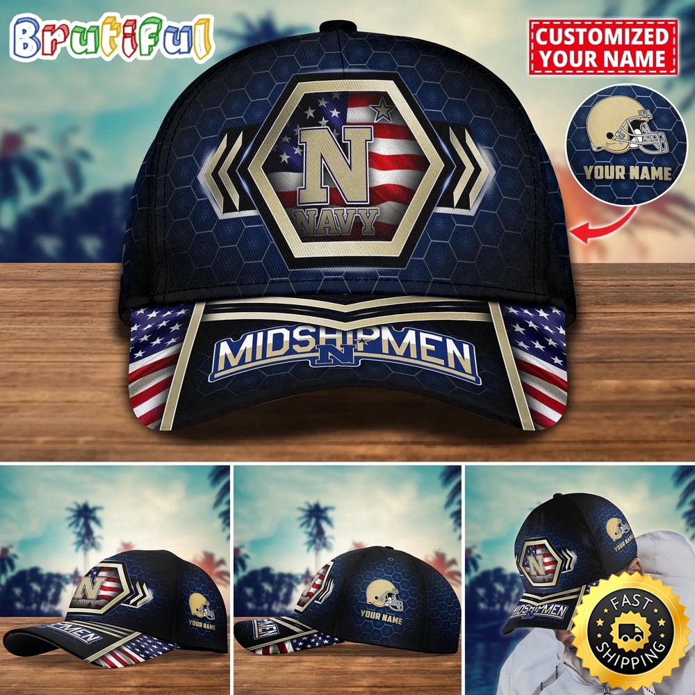 NCAA Navy Midshipmen Baseball Cap Best Trending Custom Name Cap xcpjfp.jpg