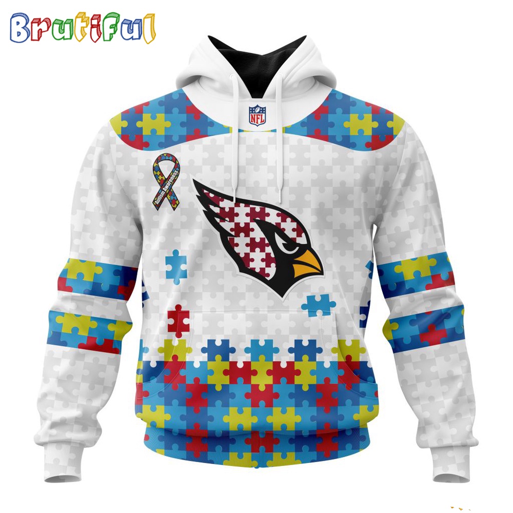 NFL Arizona Cardinals Hoodie Special Autism Awareness Design 3D Hoodie 1