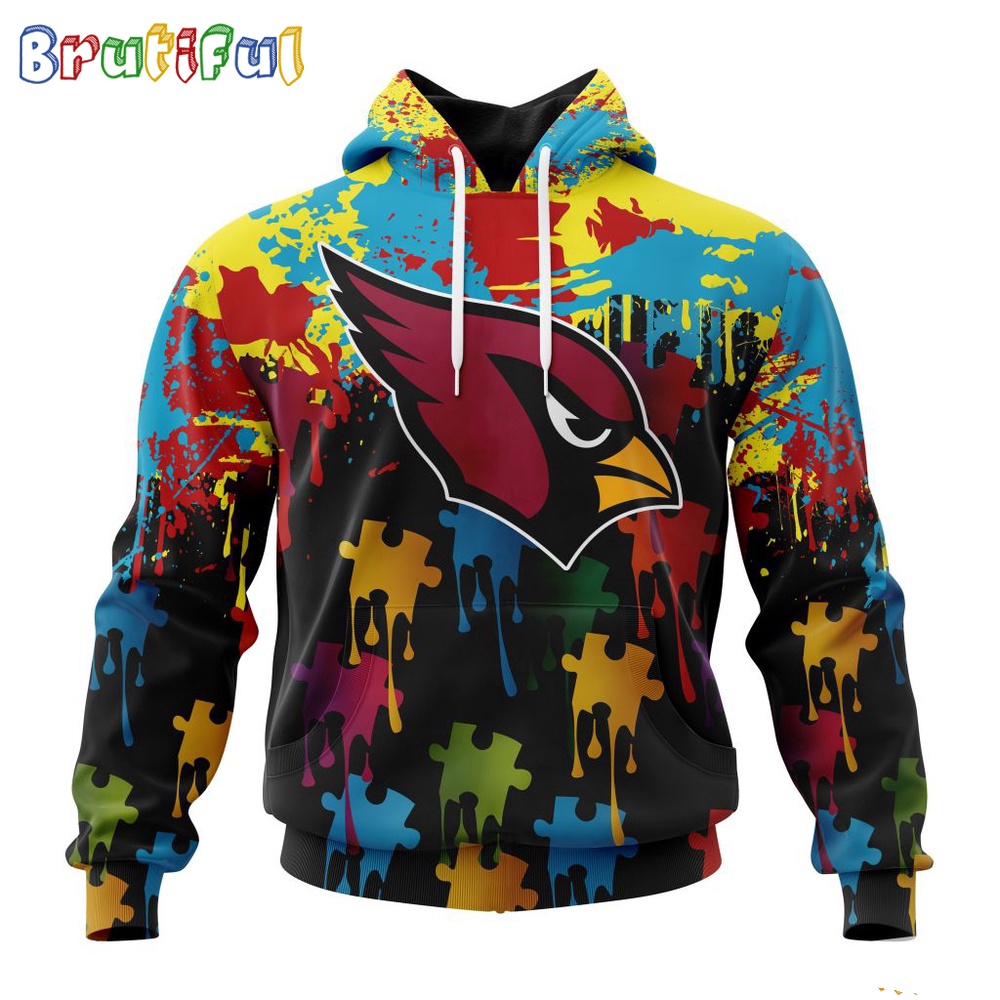 NFL Arizona Cardinals Hoodie Special Autism Awareness Design Football Hoodie NFL Arizona Cardinals Hoodie Special Autism Awareness Design Football Hoodie 1