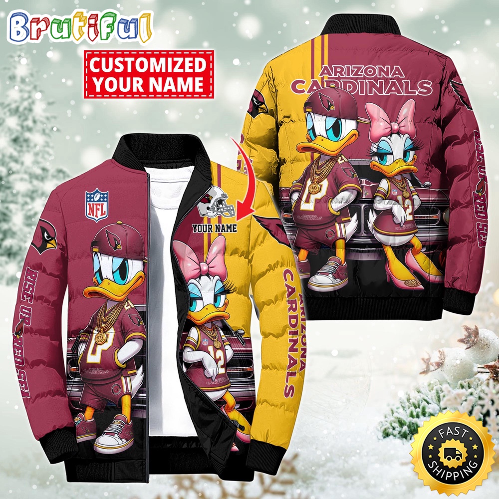 NFL Arizona Cardinals Puffer Jacket Donald Duck Custom Jacket 1