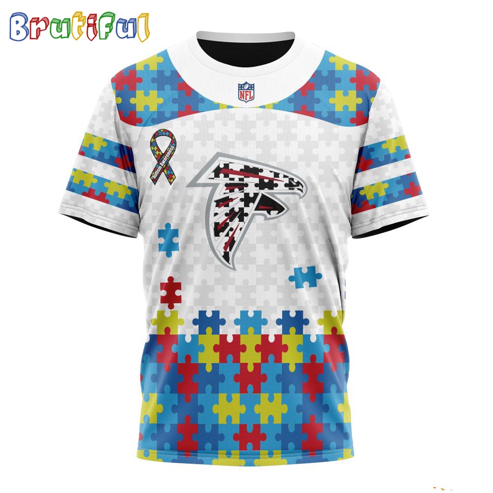 NFL Atlanta Falcons T Shirt Special Autism Awareness Design 3D T Shirt 1