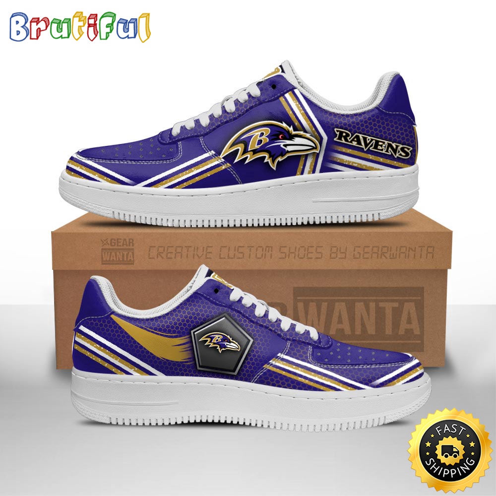 NFL Baltimore Ravens Air Force 1 Shoes Air Sneakers For Fans 1