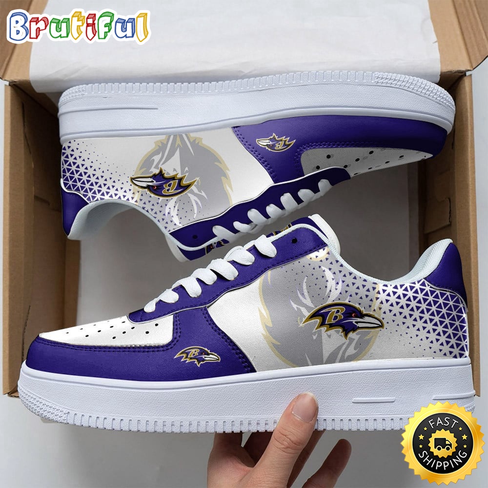 NFL Baltimore Ravens Air Force 1 Shoes Classic Air Force Kicks 1