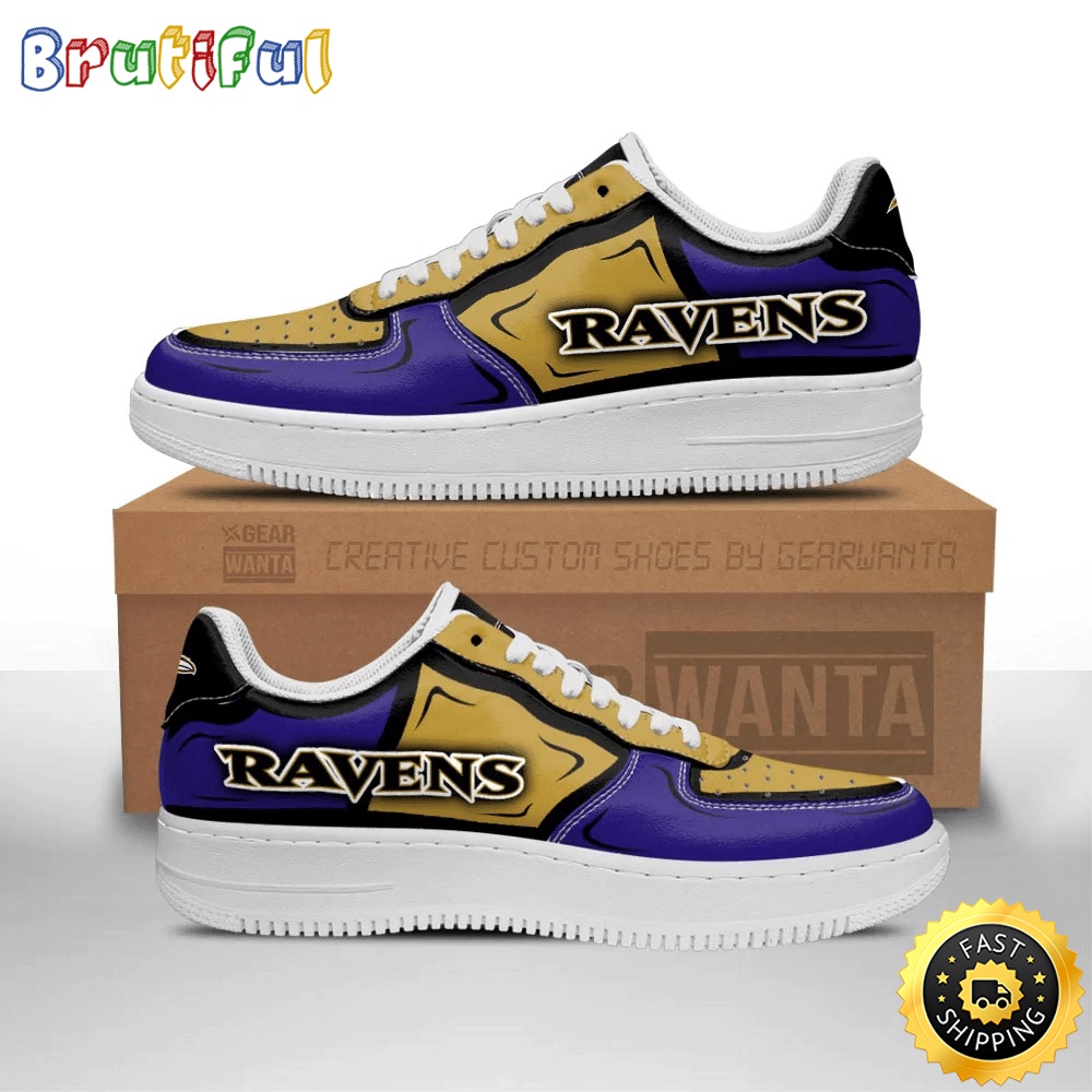 NFL Baltimore Ravens Air Force 1 Shoes Football Sports Sneaker Shoes 1