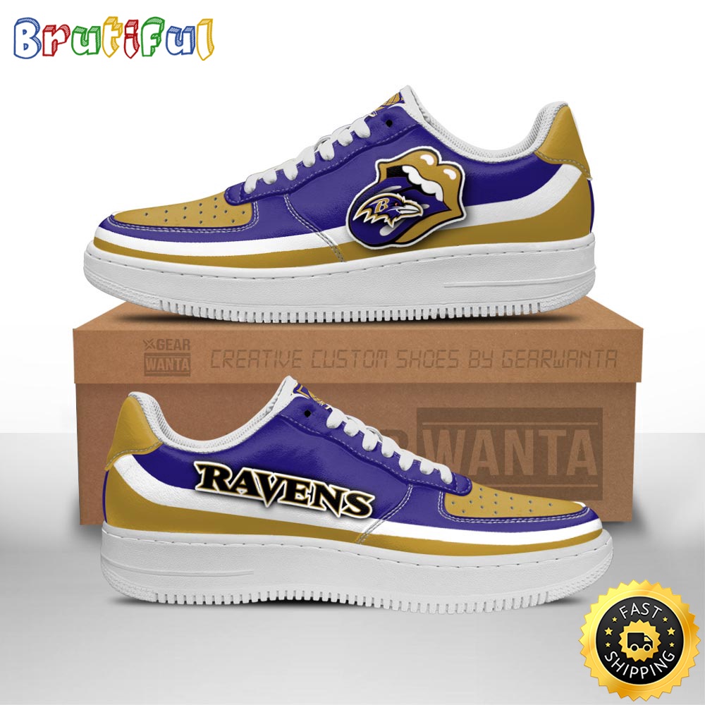 NFL Baltimore Ravens Air Force 1 Shoes Sexy Lips For Fans 1