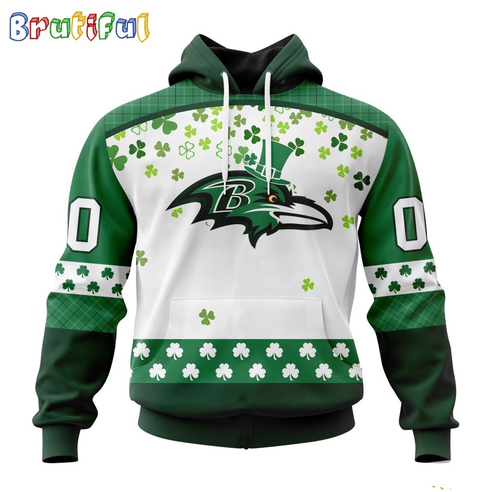 NFL Baltimore Ravens Hoodie Special Design For St Patrick Day 1