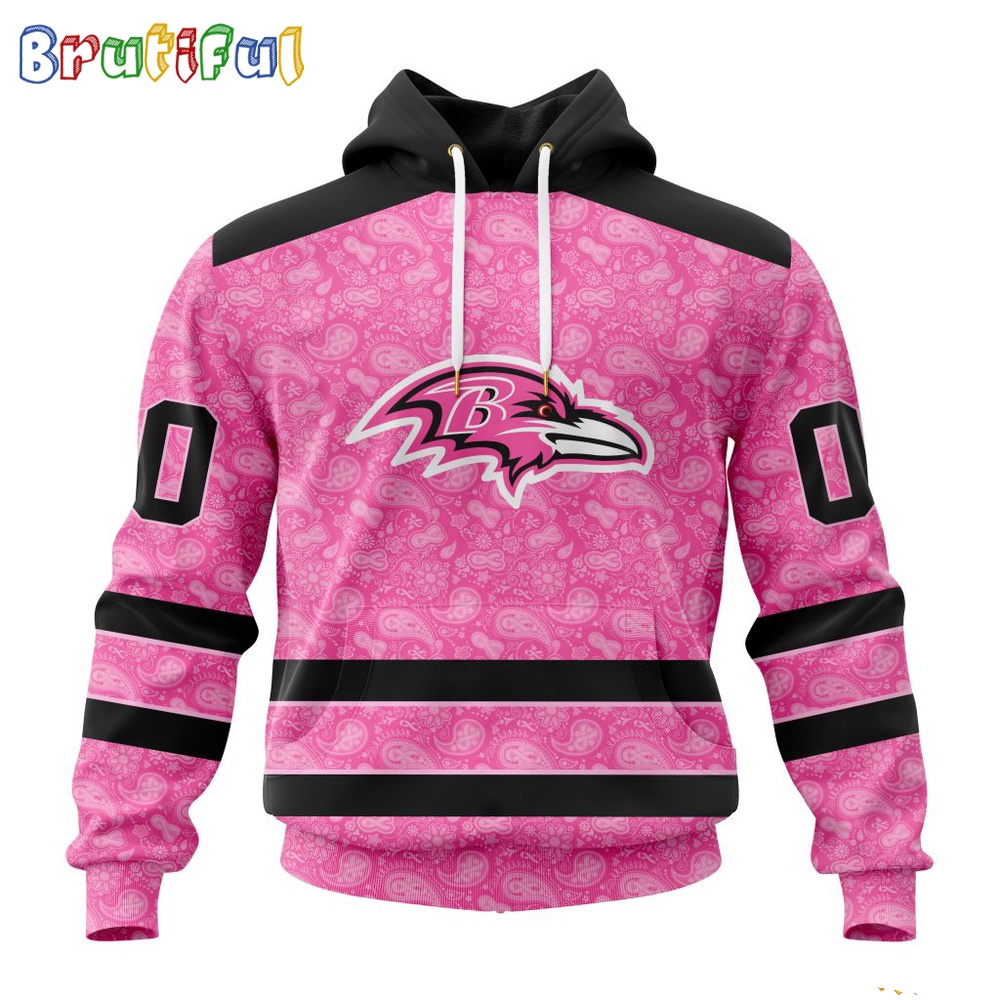NFL Baltimore Ravens Hoodie Special Pink Hoodie Design Fight Breast Cancer 1