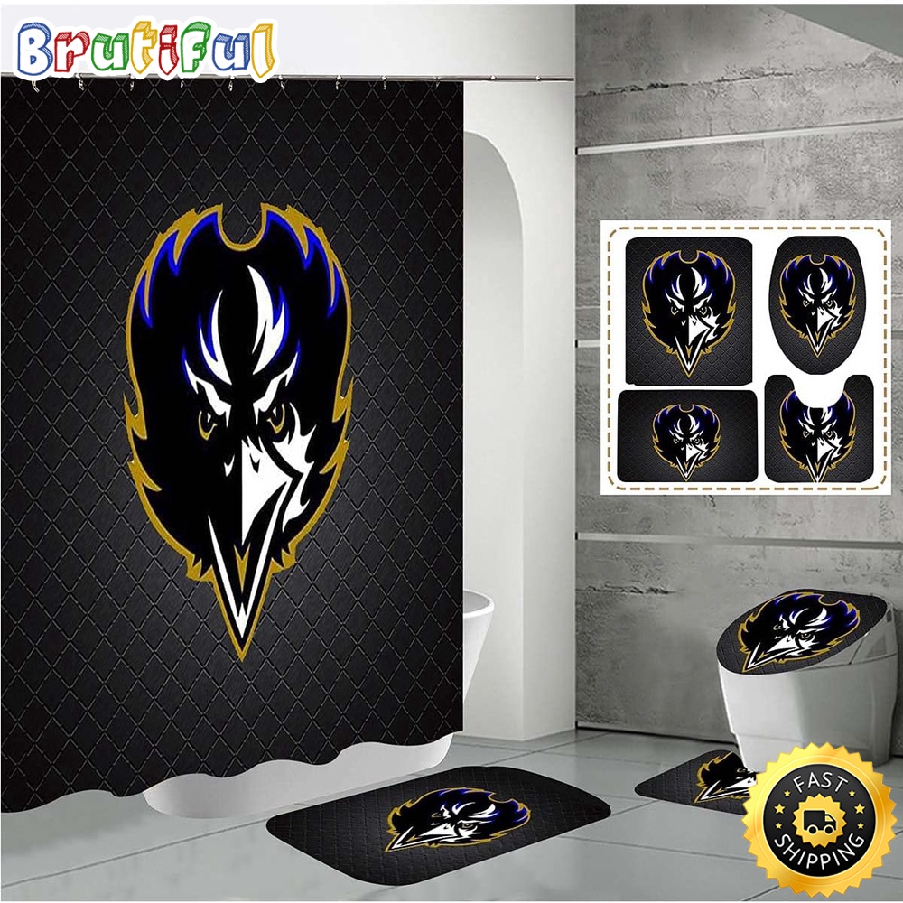 NFL Baltimore Ravens Shower Curtain Chic Shower Drapes 1