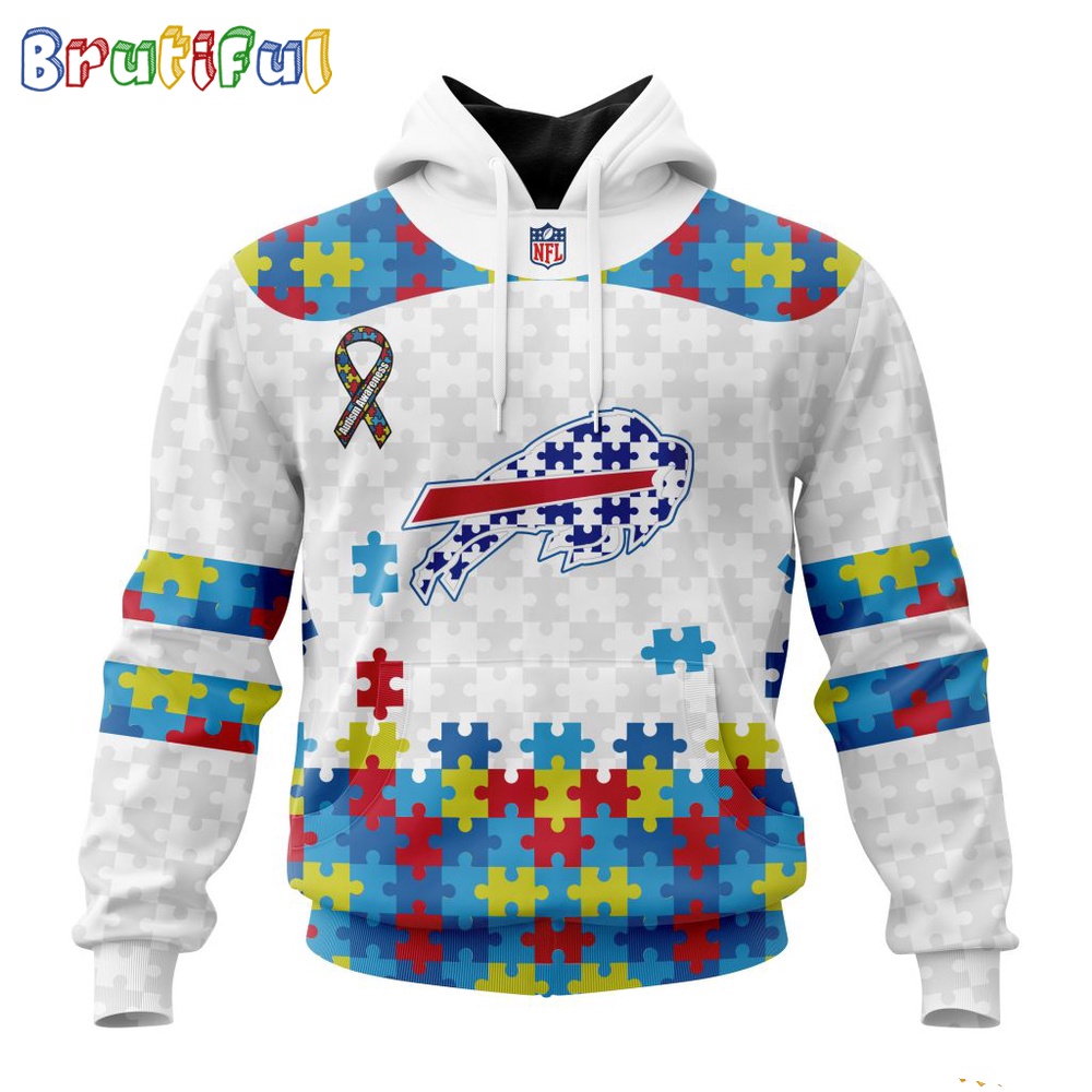 NFL Buffalo Bills Hoodie Special Autism Awareness Design 3D Hoodie 1