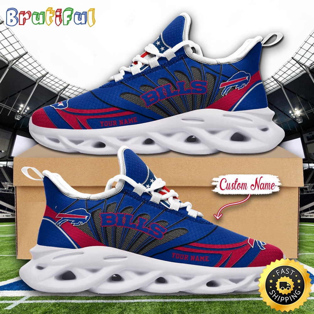 NFL Buffalo Bills Max Soul Shoes Custom Name Football Shoes Sports