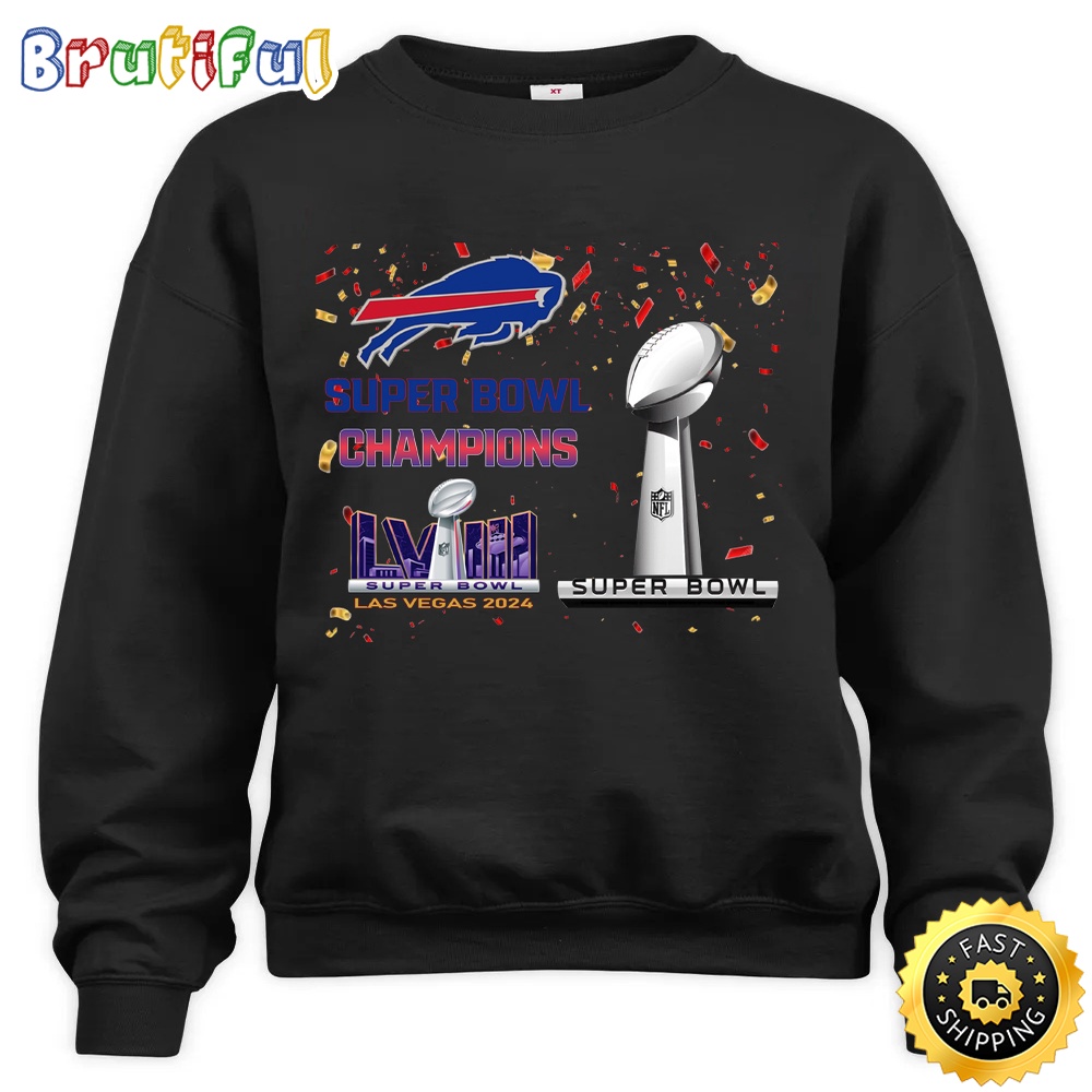 NFL Buffalo Bills Sweatshirt Super Bowl LVIII 2024 Las Vegas Champions Unisex Sweatshirt 1