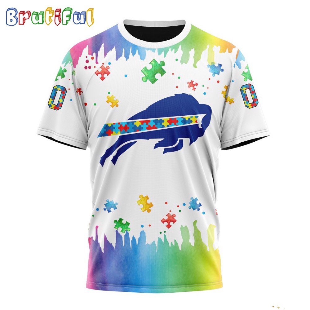 NFL Buffalo Bills T Shirt Special Autism Awareness Design All Over Print T Shirt 1