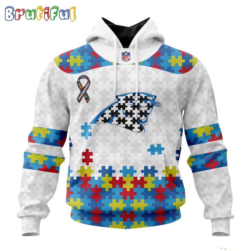 NFL Carolina Panthers Hoodie Special Autism Awareness Design 3D Hoodie 1