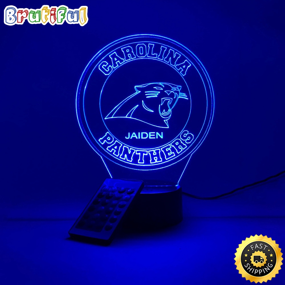 NFL Carolina Panthers Night Light Football 3D LED Light