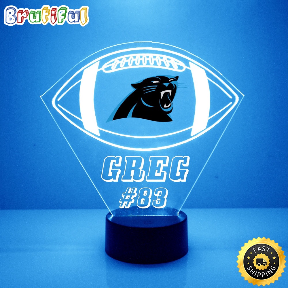 NFL Carolina Panthers Night Light Football LED Light