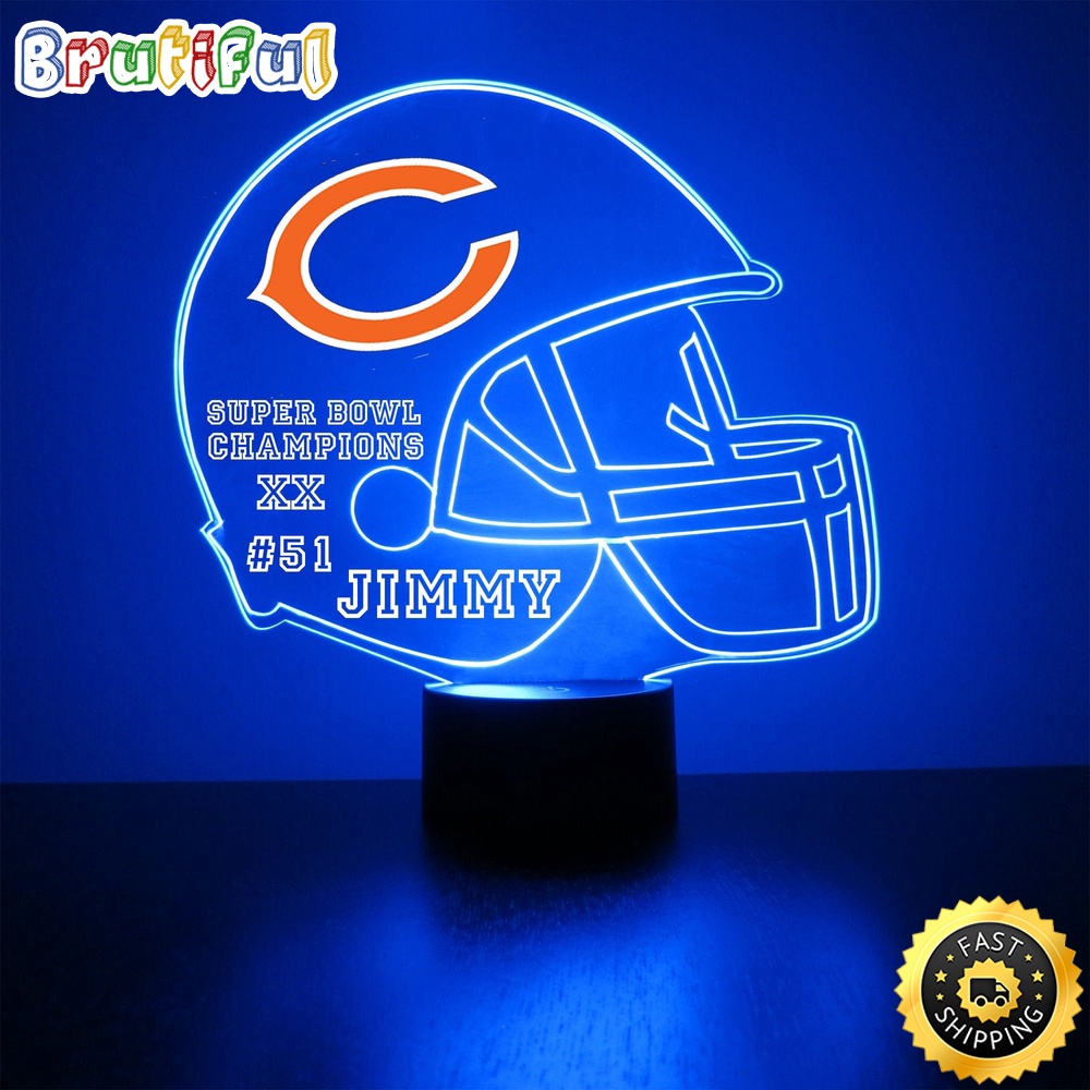 NFL Chicago Bears Night Light Football Sports Fan Led Light
