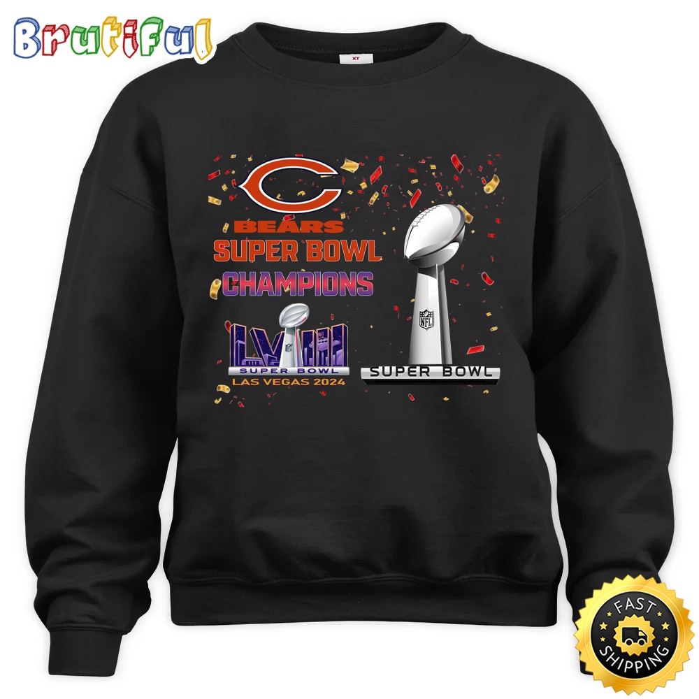NFL Chicago Bears Sweatshirt Super Bowl LVIII 2024 Las Vegas Champions Unisex Sweatshirt 1