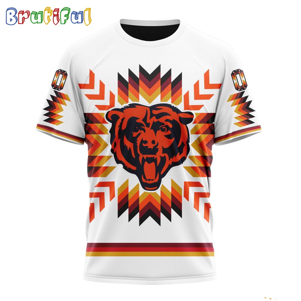 NFL Chicago Bears T Shirt Special Design With Native Pattern 1