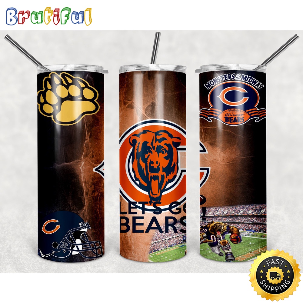 NFL Chicago Bears Tumbler Skinny Tumbler Chic Tumbler Cups