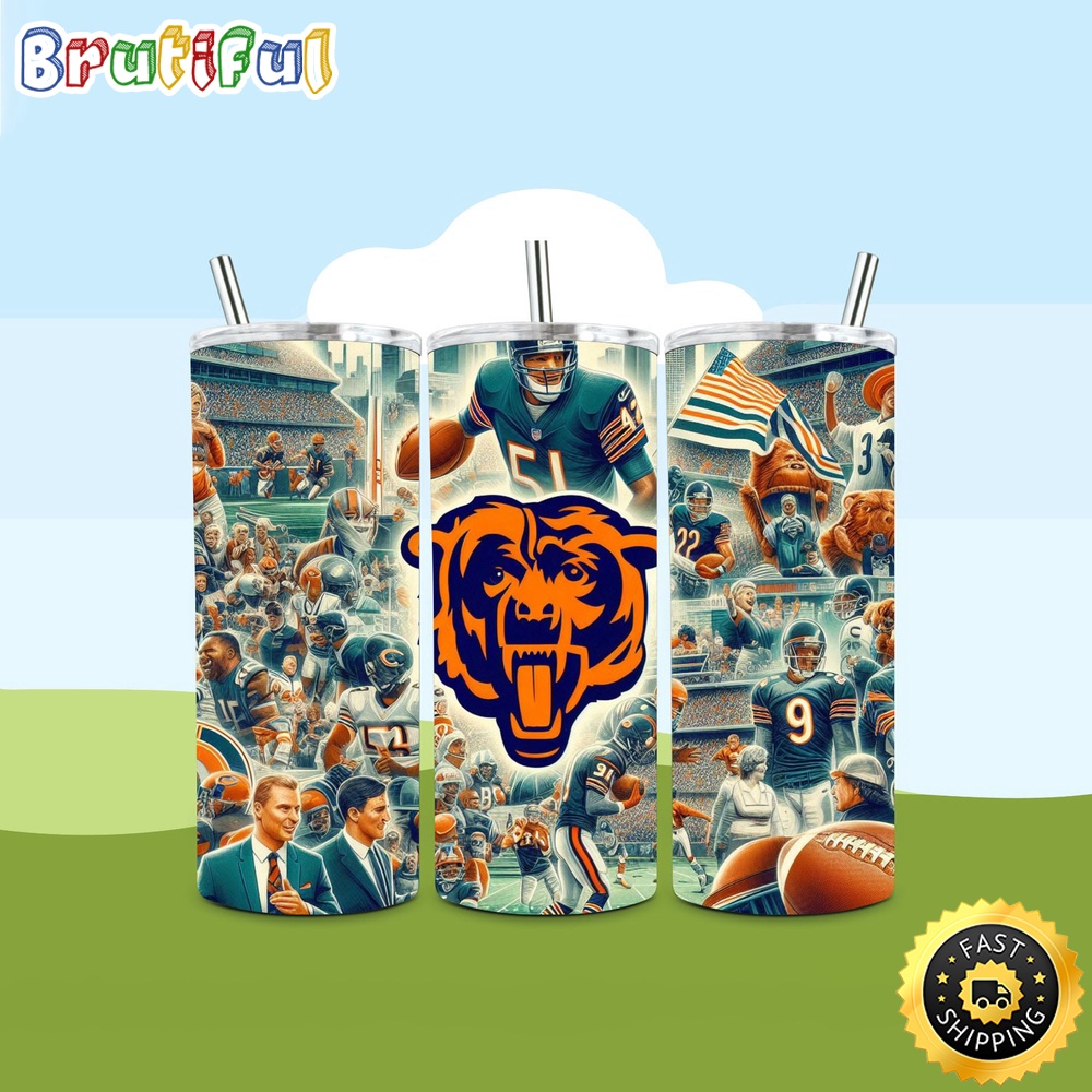 NFL Chicago Bears Tumbler Skinny Tumbler For Fans
