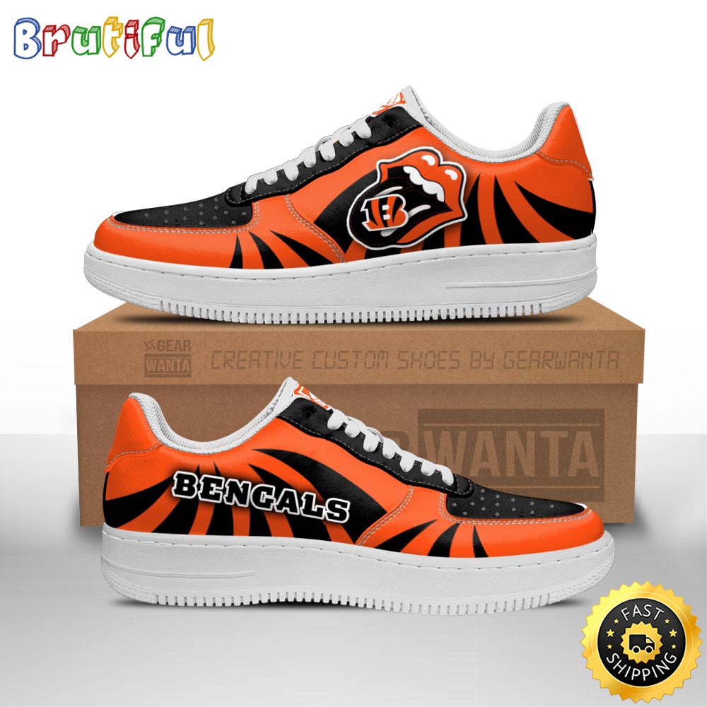 NFL Cincinnati Bengals Air Force 1 Shoes Sexy Lips For Fans 1