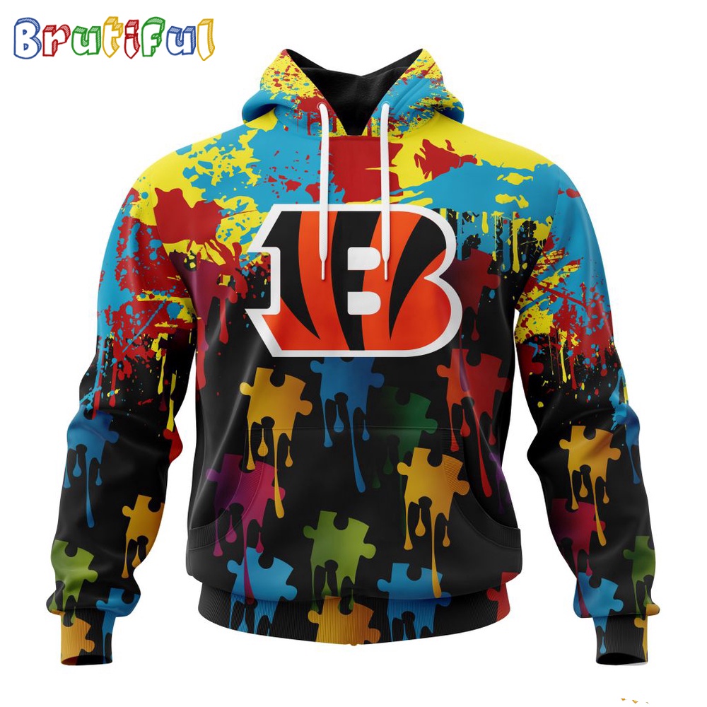 NFL Cincinnati Bengals Hoodie Special Autism Awareness Design Football Hoodie 1