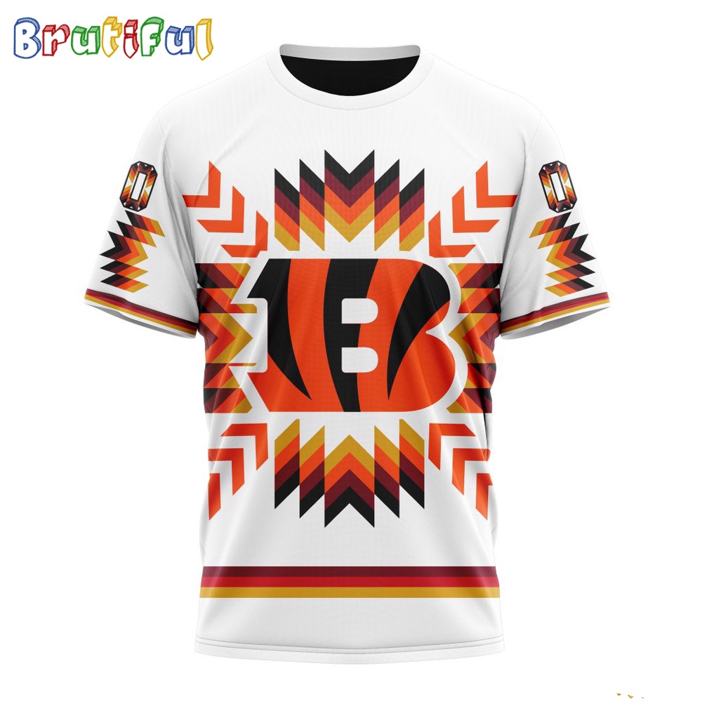 NFL Cincinnati Bengals T Shirt Special Design With Native Pattern 1
