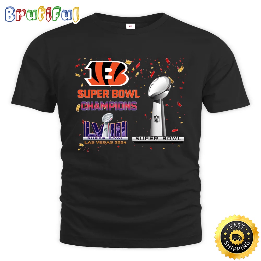 NFL Cincinnati Bengals T Shirt Super Bowl LVIII 2024 Las Vegas Champions Unisex Tshirt 1