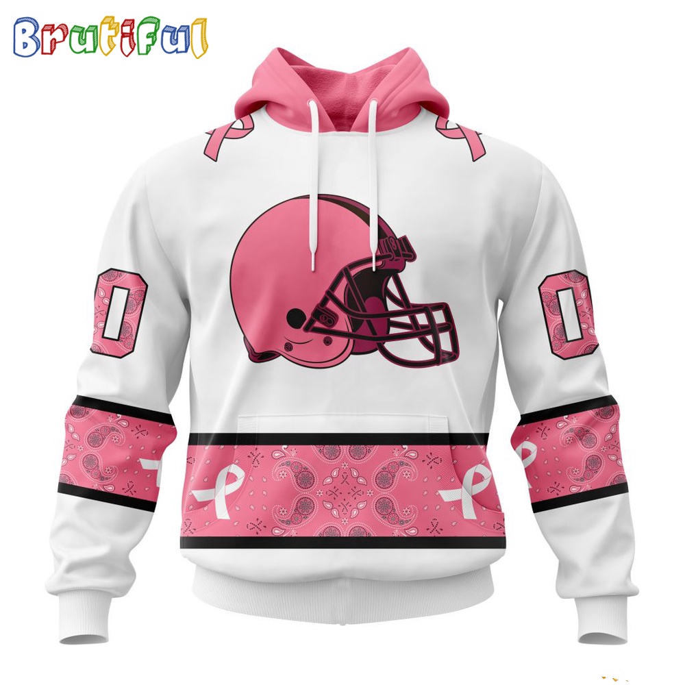 NFL Cleveland Browns Hoodie Special Pink Design Fight Breast Cancer 1