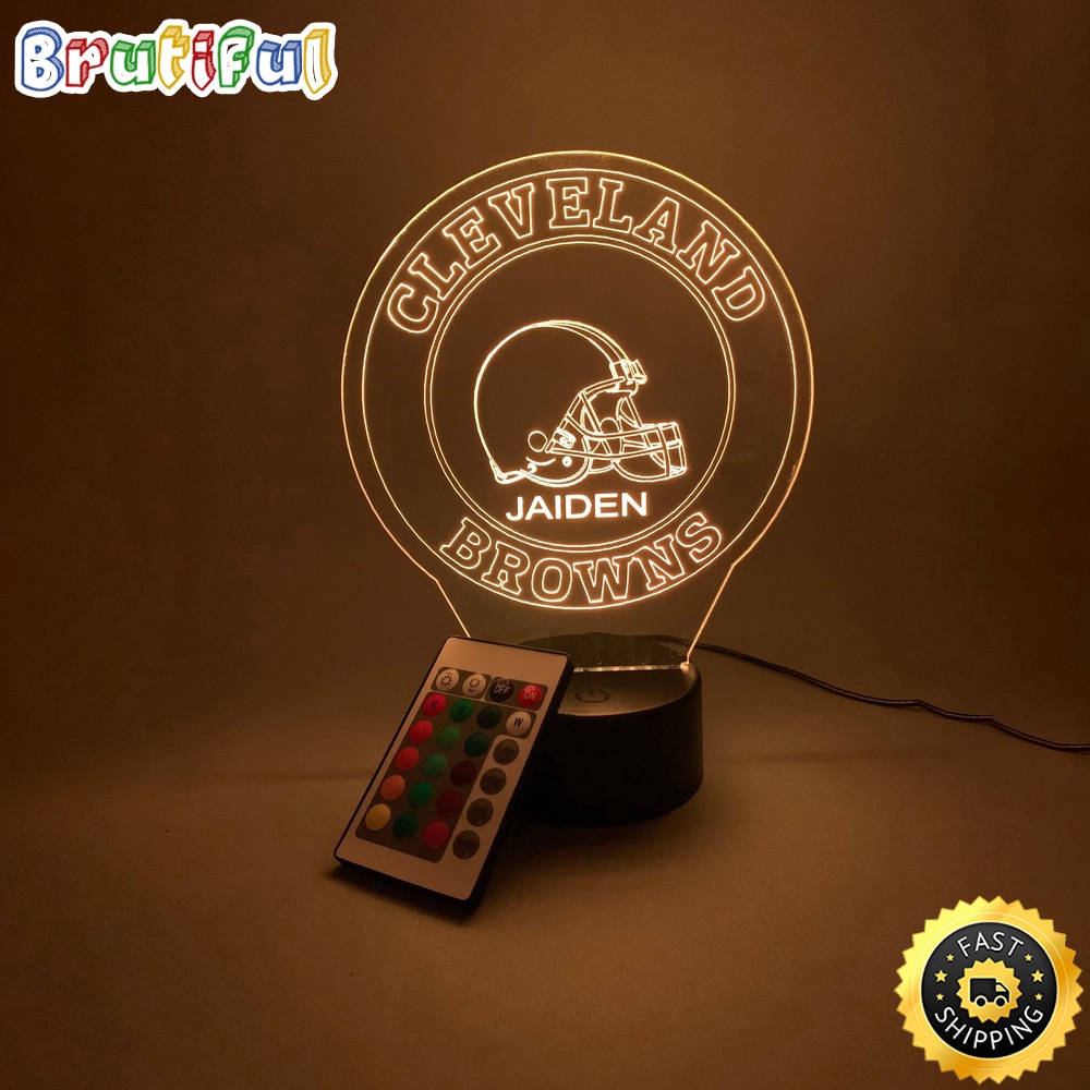NFL Cleveland Browns Night Light Football 3D LED Light