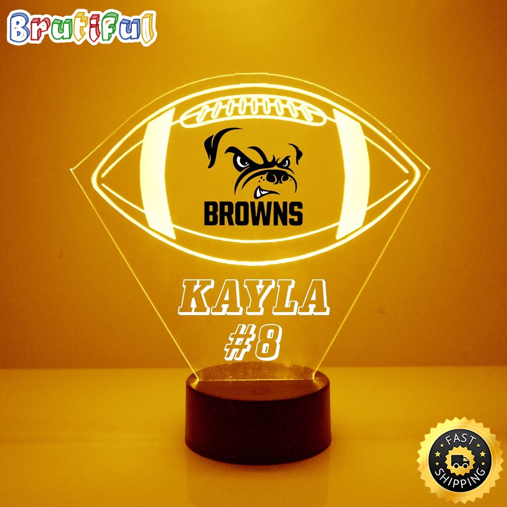 NFL Cleveland Browns Night Light Football LED Light