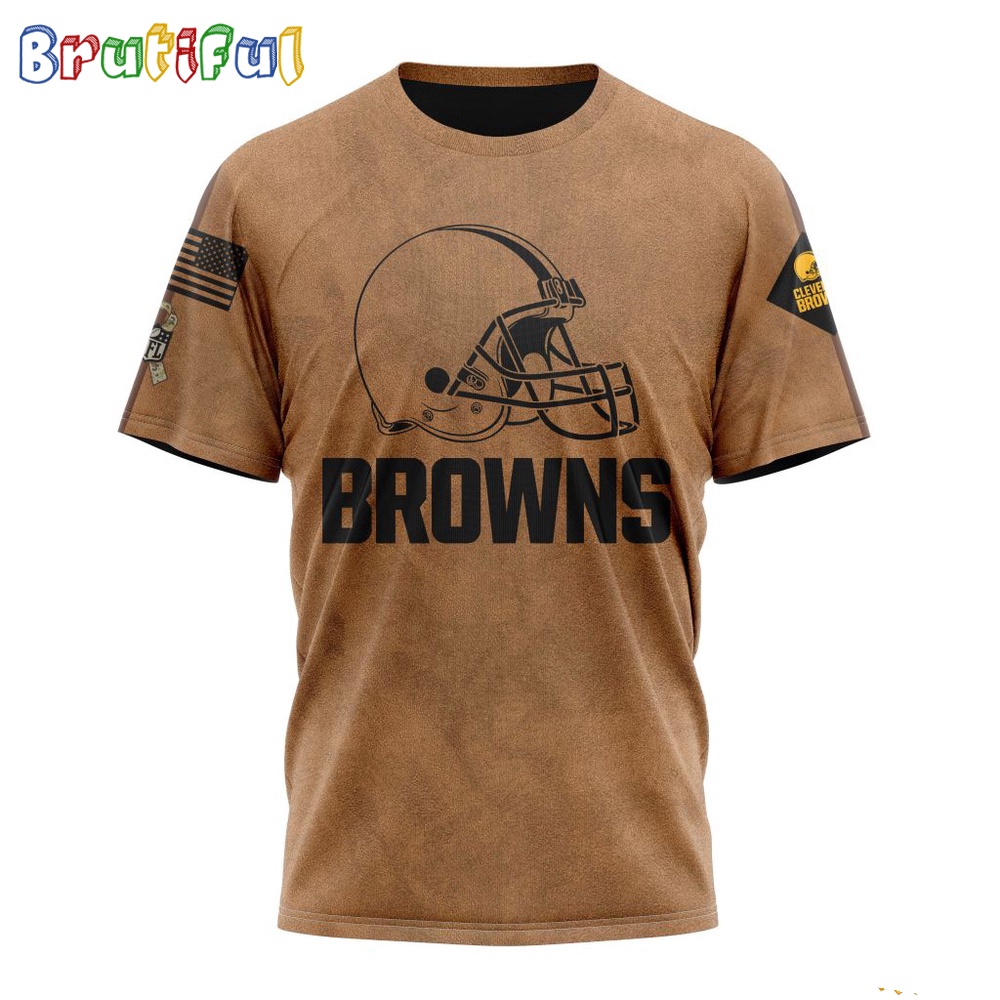 NFL Cleveland Browns T Shirt Special Salute To Service For Veterans Day Full Printed T Shirt 1
