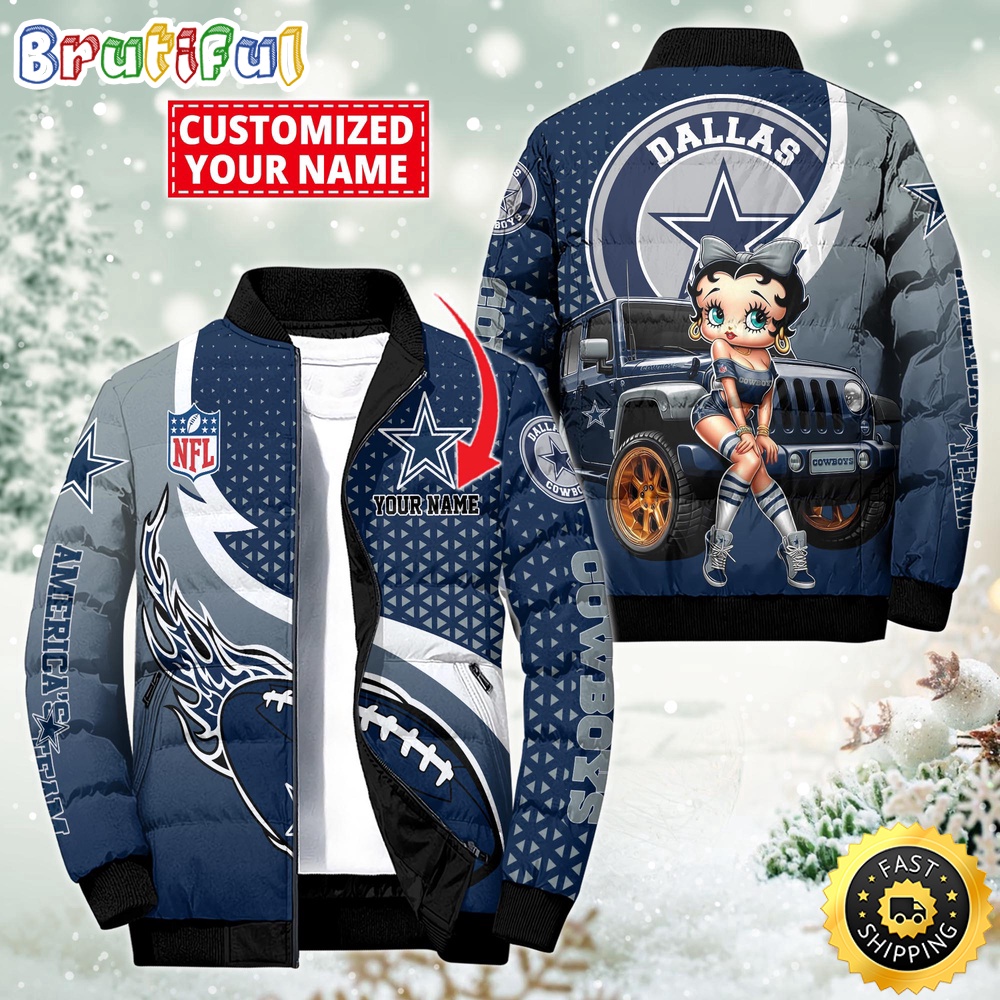 NFL Dallas Cowboys Puffer Jacket Betty Boop Custom Jacket 1